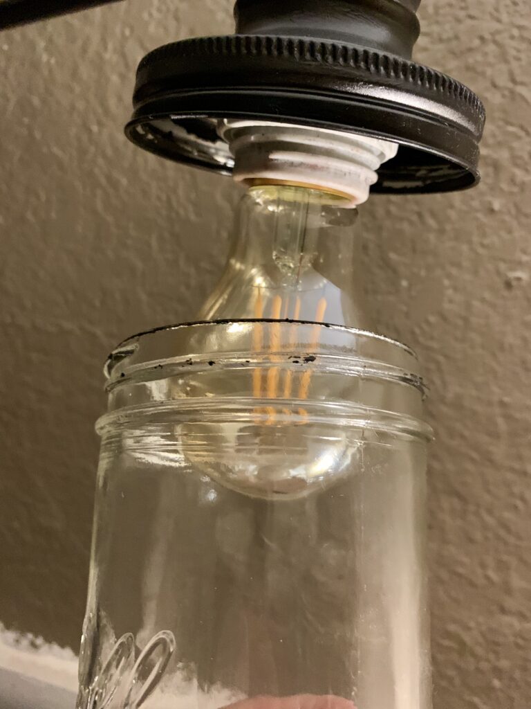 Farmhouse Light Fixture Hack: Mason Jar