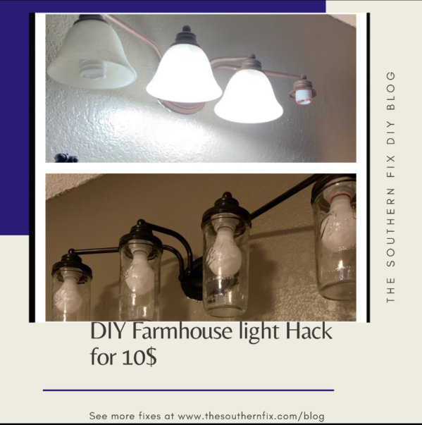 #thesouthernfixllc #farmhouse #lights #DIY #masonjars DIY Farmhouse Light Hack: Mason Jars