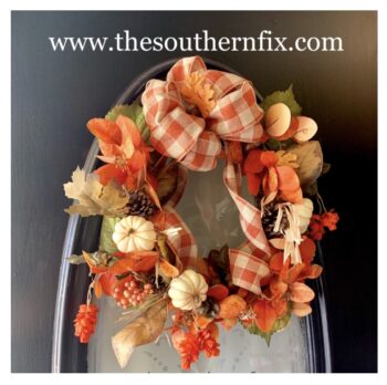 Fall wreath buffalo check orange the southern fix