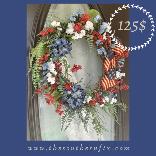 #thesouthernfixllc #redwhiteandblue #american #america #farmhousedecor #farmdecor #southernwreaths #farmstyle #starsandstripes